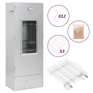 vidaXL Horno ahumador de BBQ con generador humo fr&iacute;o acero galvanizado