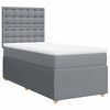 vidaXL Cama box spring con colch&oacute;n tela gris claro 100x200 cm