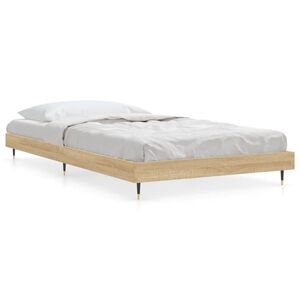 vidaXL Estructura de cama sin colch&oacute;n madera roble Sonoma 90x200 cm