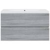 vidaXL Mueble de ba&ntilde;o con lavabo madera contrachapada gris Sonoma
