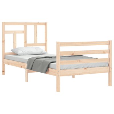 vidaXL Estructura de cama con cabecero madera maciza