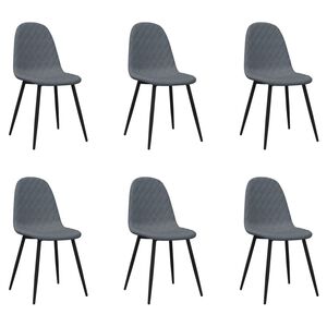 vidaXL Sillas de comedor 6 unidades terciopelo gris oscuro