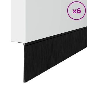 vidaXL Sellos de cepillo de puerta atornillables 6 uds. Negro 100 cm