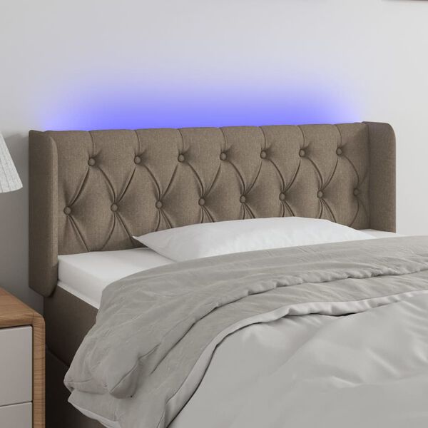 vidaXL Cabecero con LED de tela gris taupe 93x16x78/88 cm