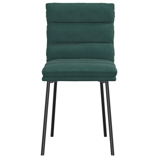 vidaXL Sillas de comedor 2 unidades terciopelo verde oscuro