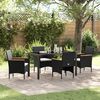 vidaXL Conjunto de Comedor de Jard&iacute;n 5 pcs Negro rat&aacute;n sint&eacute;tico