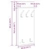vidaXL Perchero de pared con estante Gris Concreto 40 x 10 x 90 cm