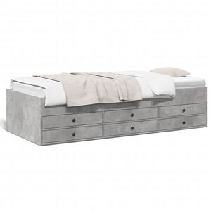 vidaXL Sof&aacute; cama con cajones sin colch&oacute;n gris hormig&oacute;n 75x190 cm