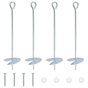 vidaXL Ancla de tierra 4 pcs Plateado &Oslash;10 x 40 cm Metal galvanizado