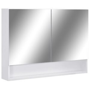 vidaXL Armario de ba&ntilde;o con espejo MDF blanco 80x15x60 cm
