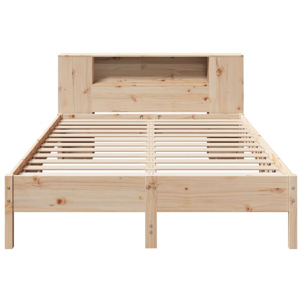 vidaXL Cama con estantería sin colchón madera maciza de pino 120x200cm