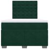 vidaXL Cama box spring con colch&oacute;n terciopelo verde oscuro 120x200 cm
