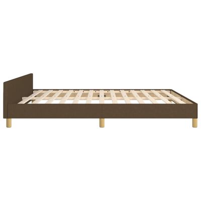 vidaXL Estructura de cama con cabecero de tela marrón 180x200 cm