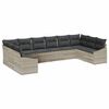 vidaXL Conjunto de sof&aacute;s de jard&iacute;n 10 uds. Gris Claro rat&aacute;n sint&eacute;tico