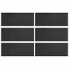 vidaXL Piedra decorativa 6 pcs Negro 60,5 x 25 x 2 cm Goma