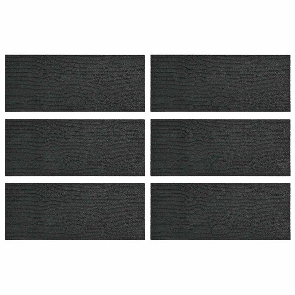 vidaXL Piedra decorativa 6 pcs Negro 60,5 x 25 x 2 cm Goma