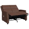 vidaXL Sill&oacute;n reclinable de masaje de 2 plazas cuero sint&eacute;tico marr&oacute;n