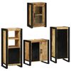 vidaXL Juego de muebles de baño 4 pcs Marrón Madera de mango maciza