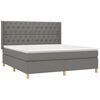 vidaXL Cama box spring colch&oacute;n y luces LED tela gris oscuro 160x200 cm
