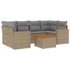 vidaXL Juego de sof&aacute;s jard&iacute;n con cojines beige mezcla 7 pzas rat&aacute;n PE