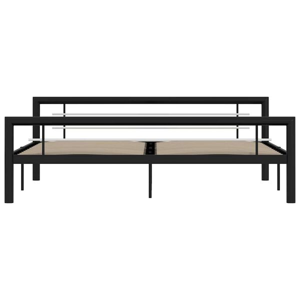 vidaXL Estructura de cama sin colch&oacute;n metal blanco y negro 180x200 cm