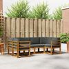vidaXL Conjunto de sof&aacute;s de exterior 6 pcs Natural y Antracita