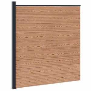 vidaXL Conjunto de valla 175 x 186 cm WPC y Aluminio Marr&oacute;n