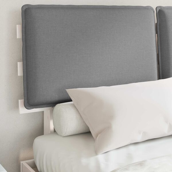 vidaXL Estructura de Cama con Cabecera Tapizada Gris Claro