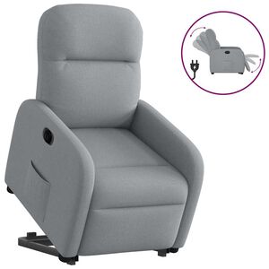 vidaXL Sill&oacute;n el&eacute;ctrico reclinable elevable de tela gris claro