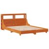 vidaXL Estructura de cama sin colchón madera maciza marrón 135x190 cm