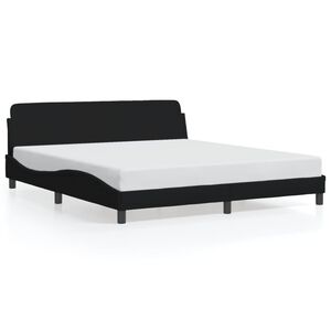 vidaXL Estructura de cama Dover tela negro 160x200 cm