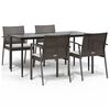 vidaXL Juego comedor jard&iacute;n 5 piezas y cojines rat&aacute;n sint&eacute;tico y acero