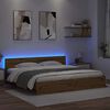 vidaXL Estructura de cama con cabecera Roble artesanal 180 x 200 cm