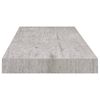 vidaXL Estante flotante de pared MDF gris hormigón 60x23,5x3,8 cm