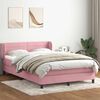 vidaXL Cama box spring con colch&oacute;n terciopelo rosa 160x210 cm