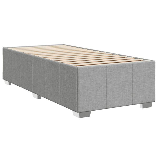 vidaXL Estructura de cama sin colch&oacute;n tela gris claro 90x200 cm