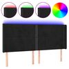 vidaXL Cabecero con LED de terciopelo negro 183x16x118/128 cm