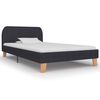 vidaXL Estructura de cama sin colch&oacute;n tela gris oscuro 90x200 cm