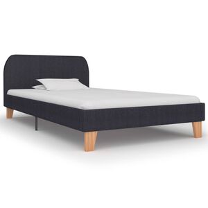 vidaXL Estructura de cama sin colch&oacute;n tela gris oscuro 90x200 cm
