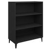 vidaXL Aparador de madera contrachapada negro 69,5x32,5x90 cm
