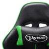 vidaXL Silla de gaming de cuero sint&eacute;tico negro y verde
