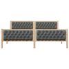 vidaXL Estructura de cama con cabecera Gris oscuro 200 x 200 cm