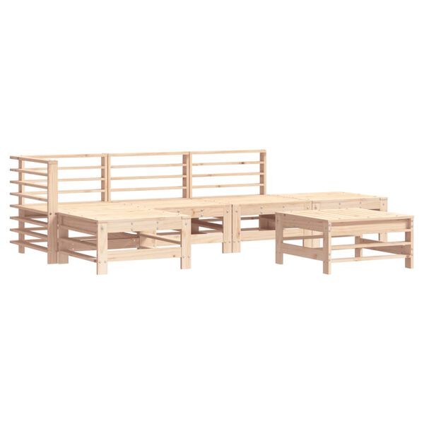 vidaXL Juego de muebles de jard&iacute;n 6 piezas madera maciza de pino