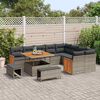 vidaXL Conjunto de sof&aacute;s de jard&iacute;n 13 pcs Gris rat&aacute;n sint&eacute;tico