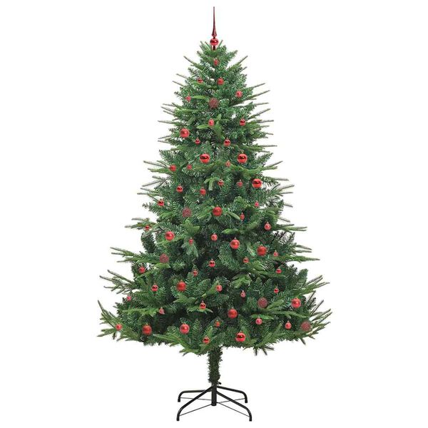 vidaXL Árbol de Navidad artificial preiluminado con juego de bolas