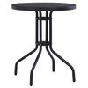 vidaXL Mesa de jard&iacute;n acero y vidrio negro 80 cm