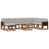 vidaXL Conjunto de sof&aacute;s de exterior 9 pcs Natural y Gris Claro