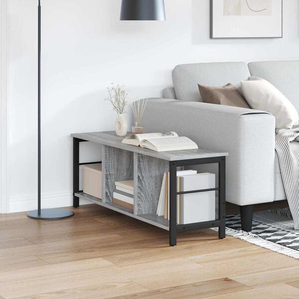 vidaXL Estante de libros Gris Sonoma 102 x 32 x 40,5 cm