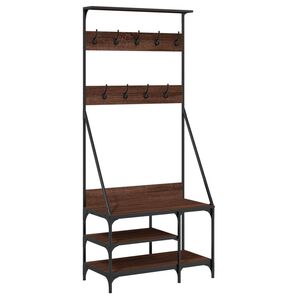 vidaXL Perchero con zapatero roble marr&oacute;n 80x40x184 cm