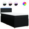 vidaXL Cama box spring con colchón tela negro 100x200 cm
